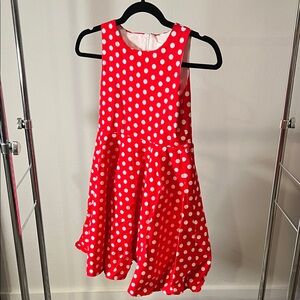 Magic Red and White Polka Dot Girls Dress for Disney World Minnie